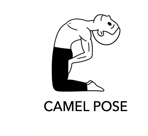 Visual sketch of Camel Pose (Ustrasana)